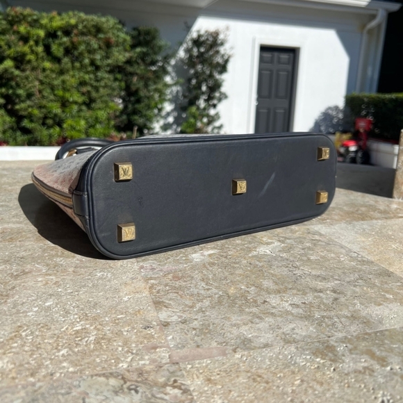 LOUIS VUITTON Blue Mini Lin Monogram Canvas Alma Haut Satchel Bag - Picture 6 of 10